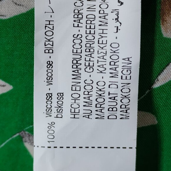 Zara Tiered Floral Green Dress Size Medium V Neck Short Sleeve Pullover - Picture 11 of 11